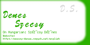 denes szecsy business card